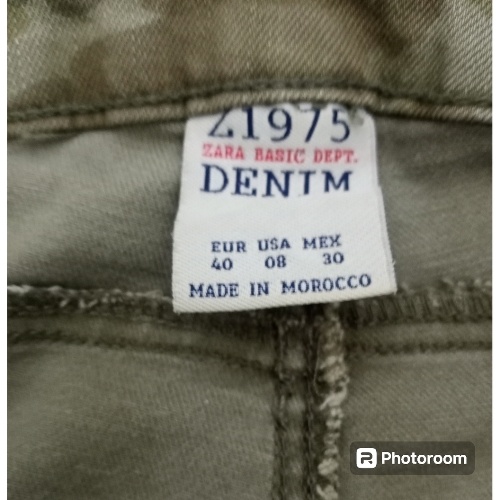 Zara Basic Denim Dept. Distressed Camo Skinny Jeans Size 8 - Picture 5 of 13